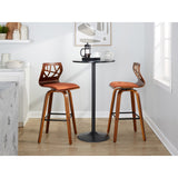 Carson Carrington Sala 30" Fixed-Height Bar Stool with Bent Wood Legs & Square Footrest (Set of 2)