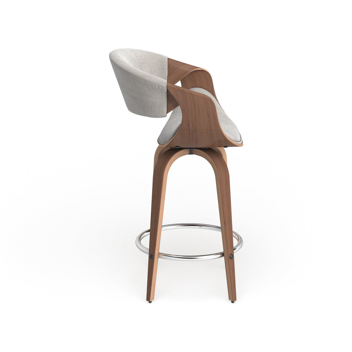 Carson Carrington Sauda 24-inch Mid-century Modern Walnut Wood and Fabric Counter Stool - N/A