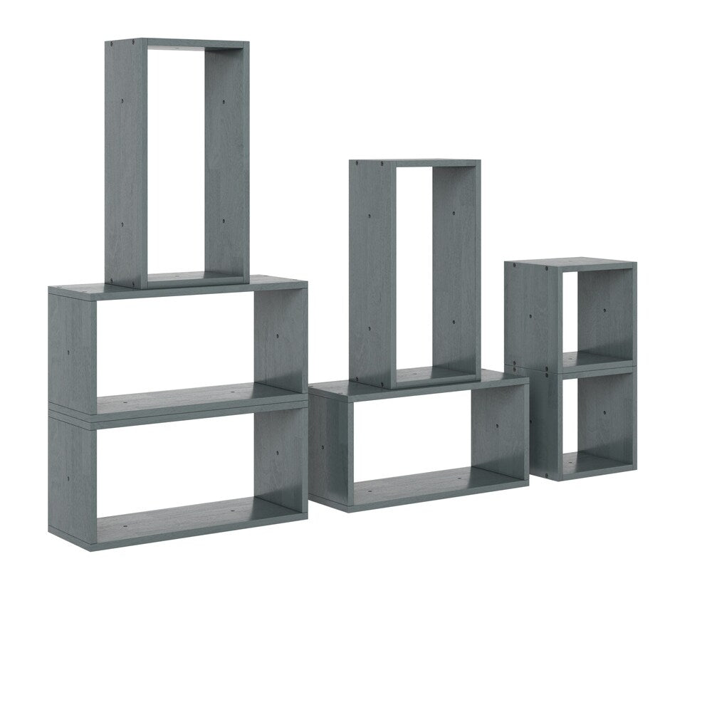 Carson Carrington Shorewood Modern 7 Block Wood Shelving Set