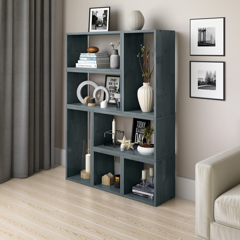 Carson Carrington Shorewood Modern 7 Block Wood Shelving Set