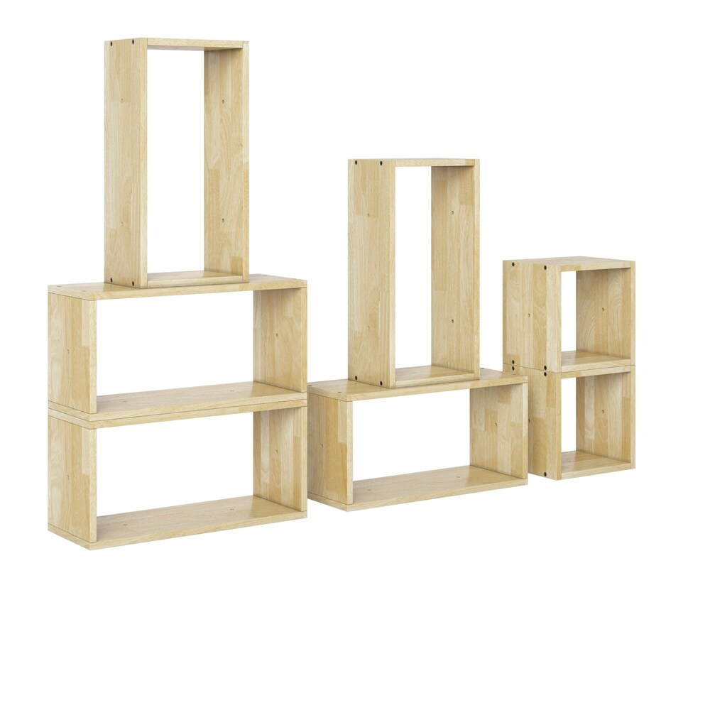 Carson Carrington Shorewood Modern 7 Block Wood Shelving Set
