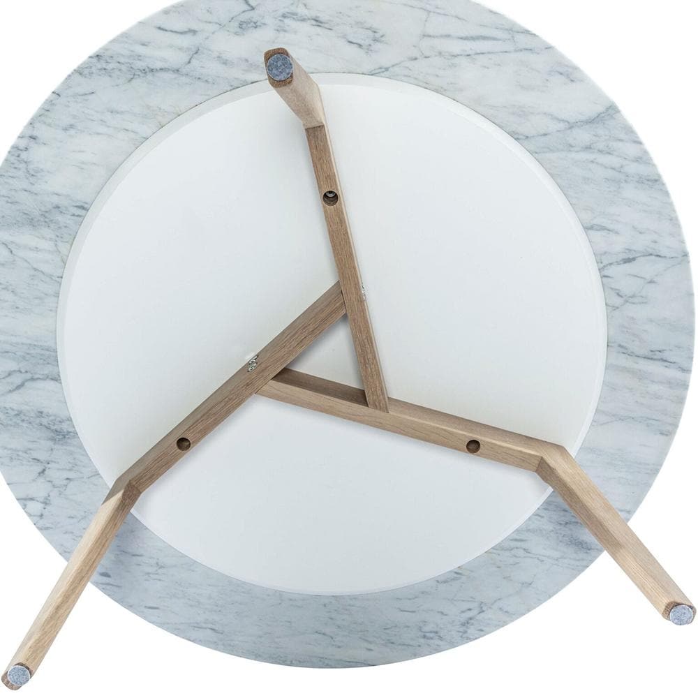 Carson Carrington Tangeberg 31-inch Round Marble Coffee Table with Oak Legs