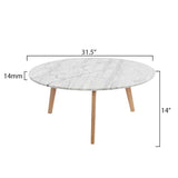 Carson Carrington Tangeberg 31-inch Round Marble Coffee Table with Oak Legs