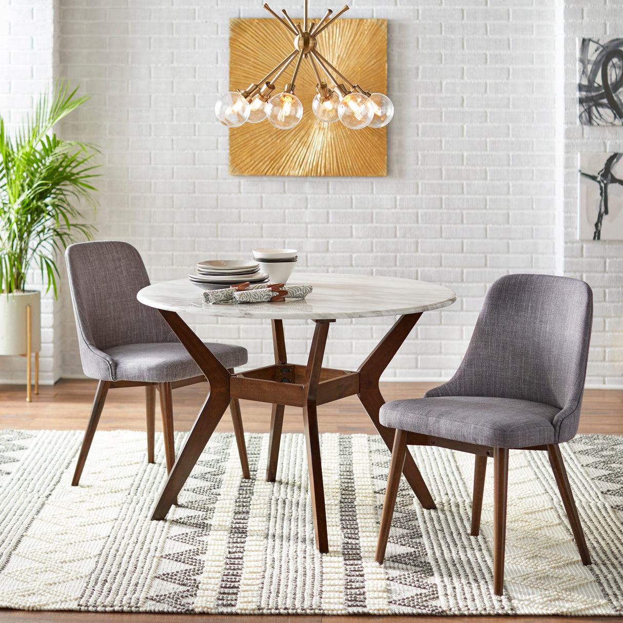 Carson Carrington Tornio Round 3-piece Dining Set