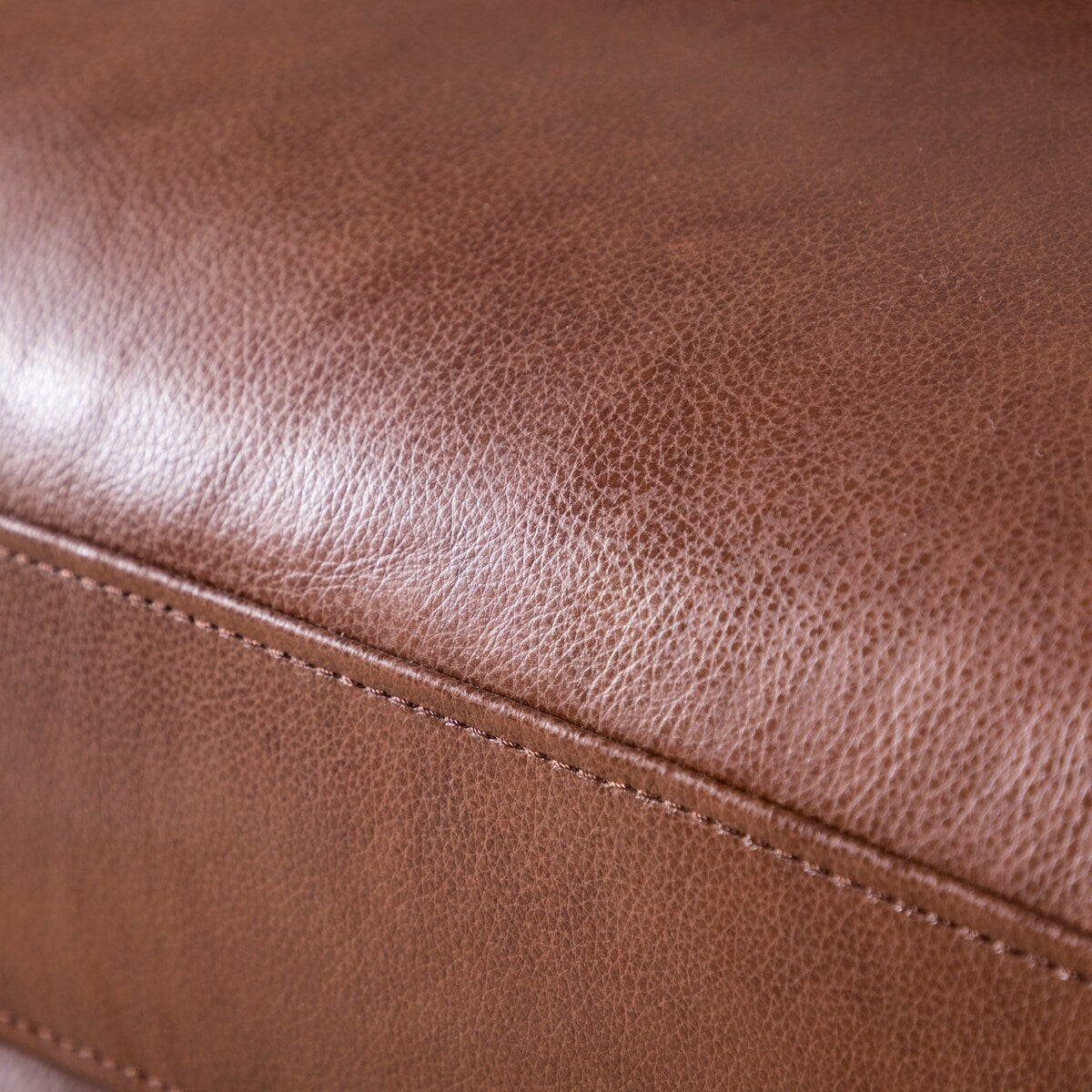 Carson Carrington Varmlandsbro Brown Leather Sofa - 84"Wx37"Dx35"H