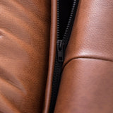 Carson Carrington Varmlandsbro Brown Leather Sofa - 84"Wx37"Dx35"H