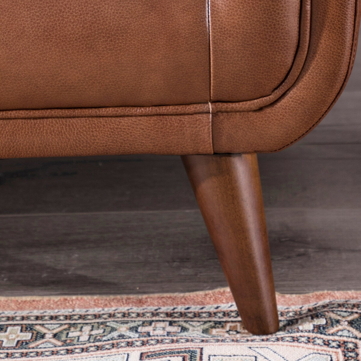 Carson Carrington Varmlandsbro Brown Leather Sofa - 84"Wx37"Dx35"H