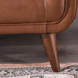 Carson Carrington Varmlandsbro Brown Leather Sofa - 84"Wx37"Dx35"H