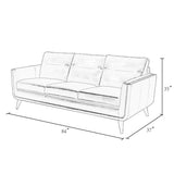 Carson Carrington Varmlandsbro Brown Leather Sofa - 84"Wx37"Dx35"H