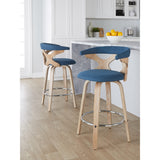 Carson Carrington Viby Fixed-Height Counter Stool with Bent Wood Legs & Round Footrest (Set of 2)