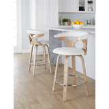 Carson Carrington Viby Fixed-Height Counter Stool with Bent Wood Legs & Round Footrest (Set of 2)