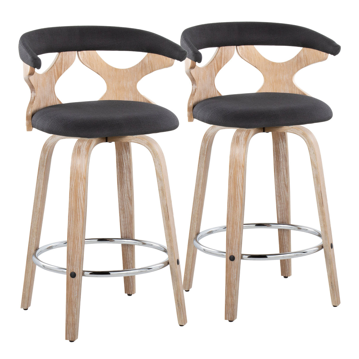 Carson Carrington Viby Fixed-Height Counter Stool with Bent Wood Legs & Round Footrest (Set of 2)