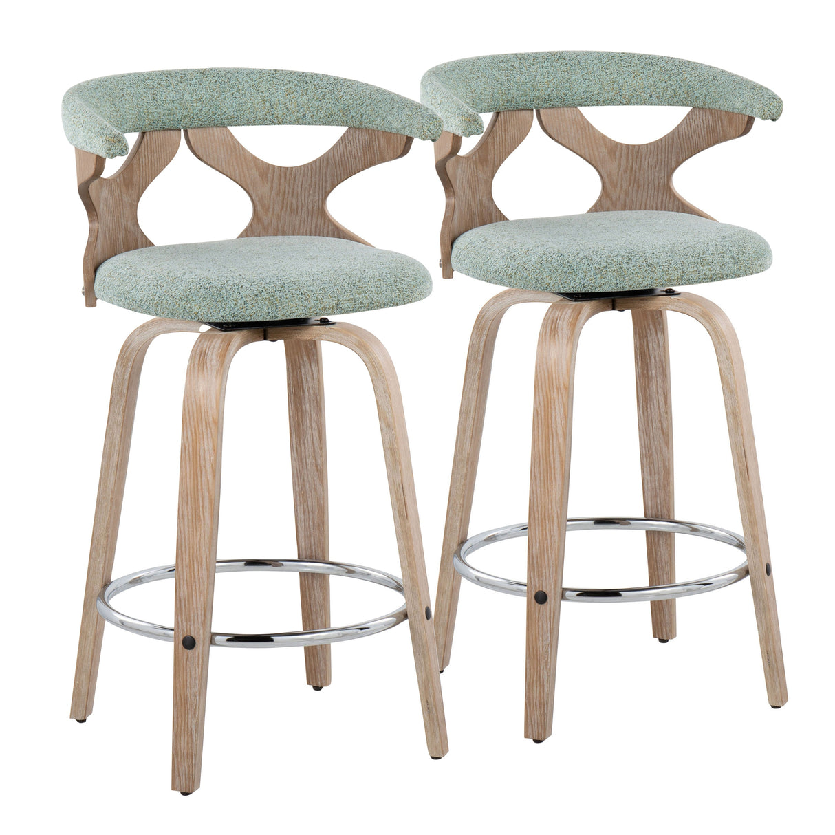 Carson Carrington Viby Fixed-Height Counter Stool with Bent Wood Legs & Round Footrest (Set of 2)