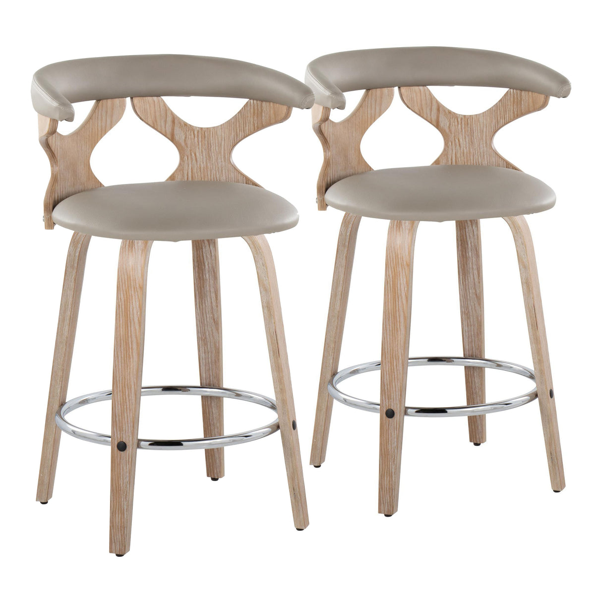 Carson Carrington Viby Fixed-Height Counter Stool with Bent Wood Legs & Round Footrest (Set of 2)