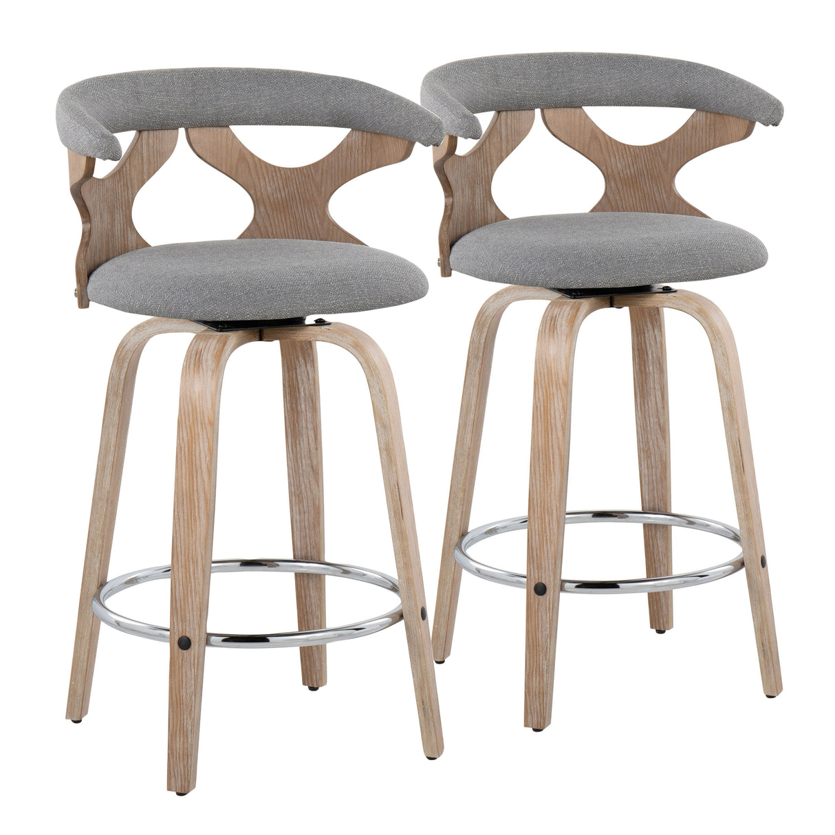 Carson Carrington Viby Fixed-Height Counter Stool with Bent Wood Legs & Round Footrest (Set of 2)