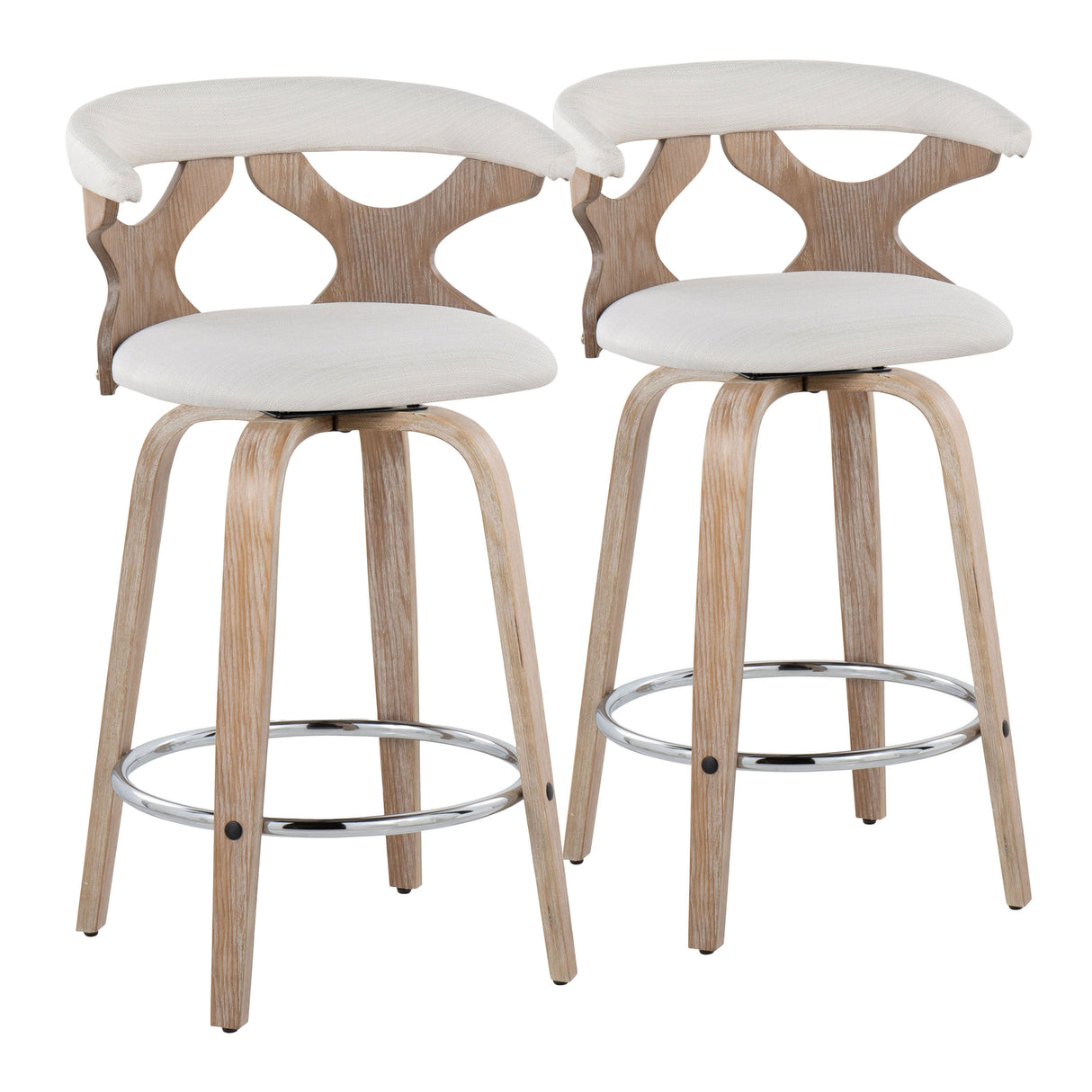 Carson Carrington Viby Fixed-Height Counter Stool with Bent Wood Legs & Round Footrest (Set of 2)