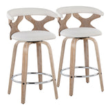 Carson Carrington Viby Fixed-Height Counter Stool with Bent Wood Legs & Round Footrest (Set of 2)