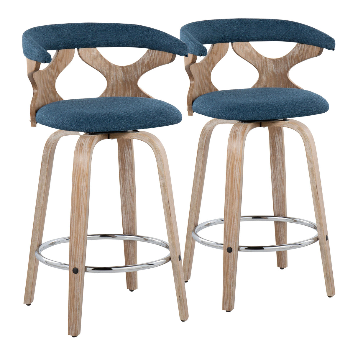 Carson Carrington Viby Fixed-Height Counter Stool with Bent Wood Legs & Round Footrest (Set of 2)