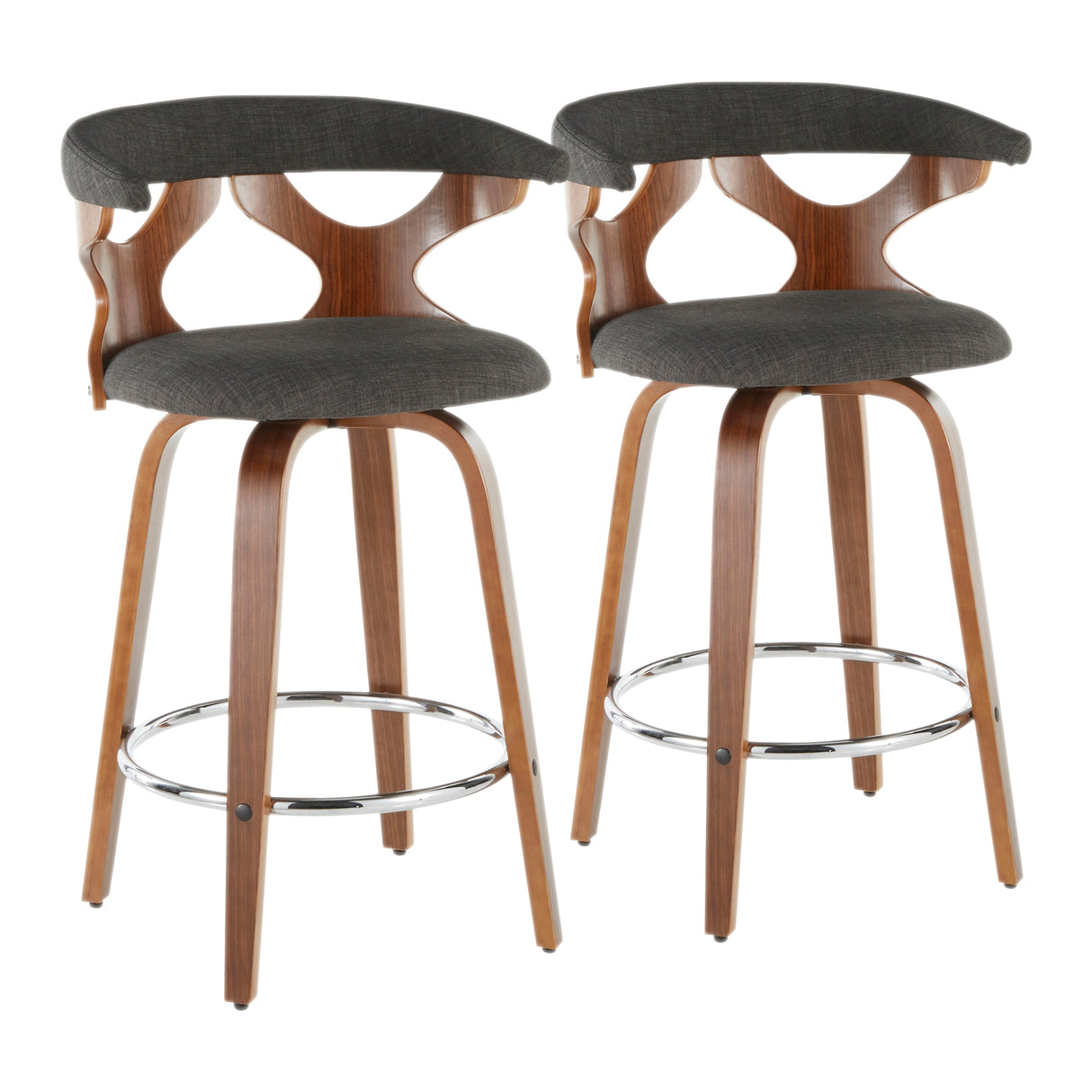 Carson Carrington Viby Fixed-Height Counter Stool with Bent Wood Legs & Round Footrest (Set of 2)