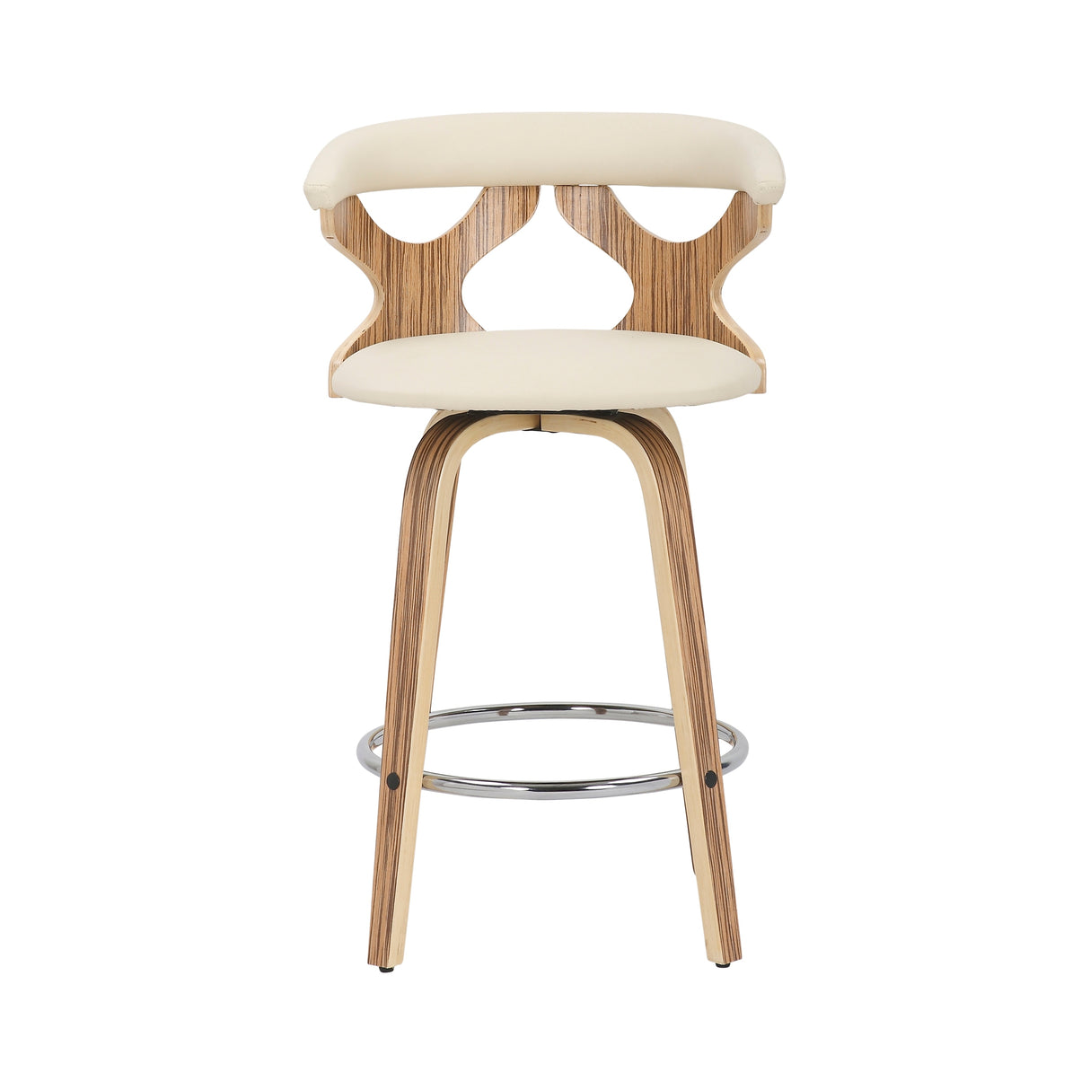 Carson Carrington Viby Fixed-Height Counter Stool with Bent Wood Legs & Round Footrest (Set of 2)