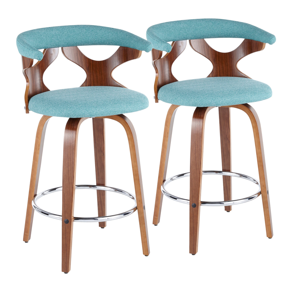 Carson Carrington Viby Fixed-Height Counter Stool with Bent Wood Legs & Round Footrest (Set of 2)