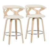 Carson Carrington Viby Fixed-Height Counter Stool with Bent Wood Legs & Round Footrest (Set of 2)