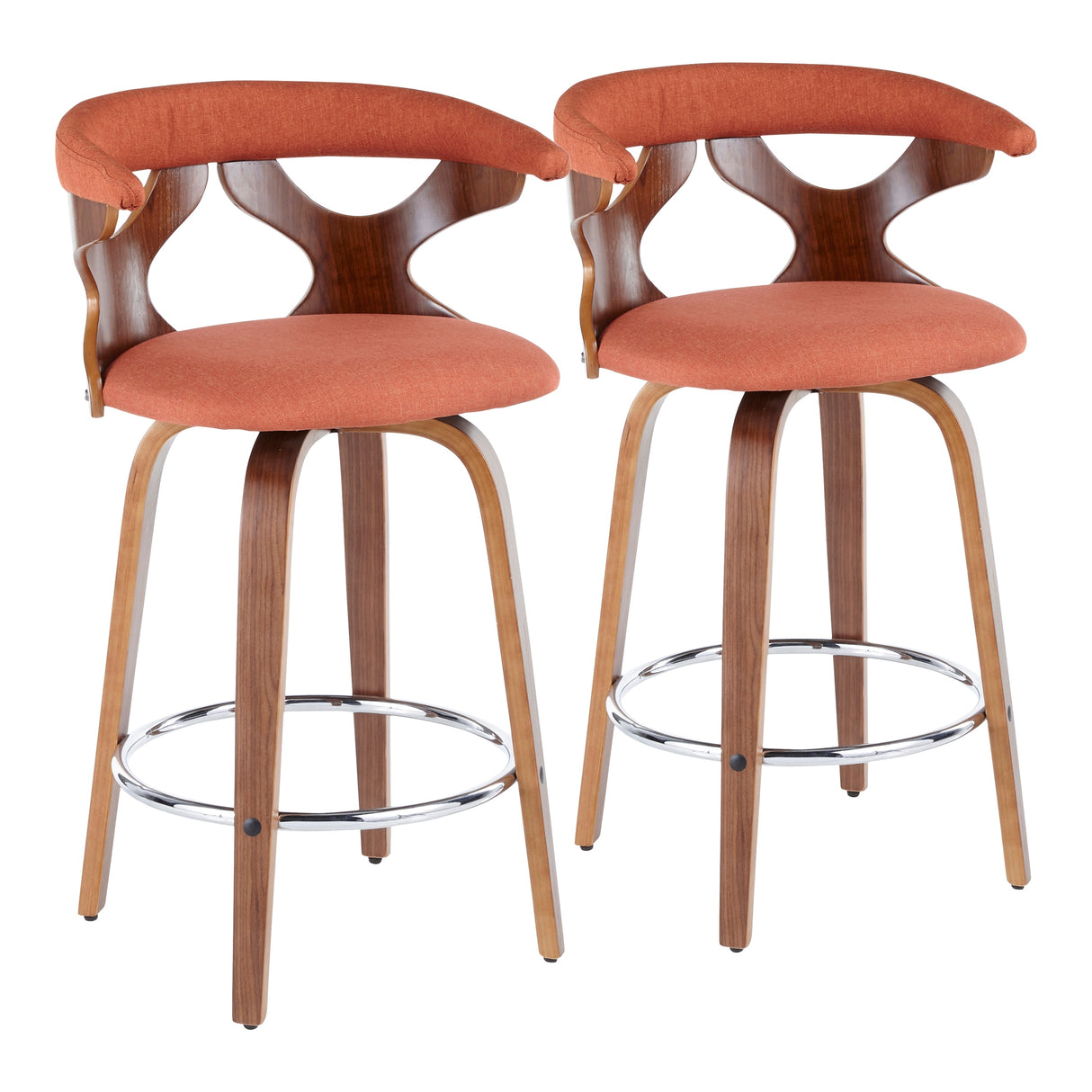 Carson Carrington Viby Fixed-Height Counter Stool with Bent Wood Legs & Round Footrest (Set of 2)
