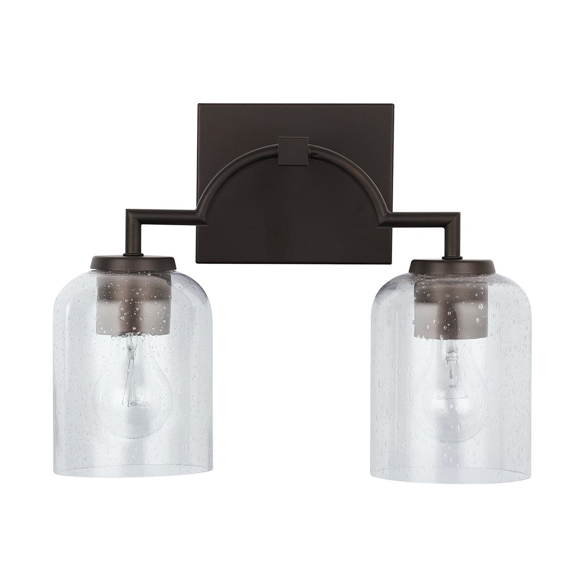 Carter 2-light Bath/ Vanity Fixture w/ Clear Seeded Glass