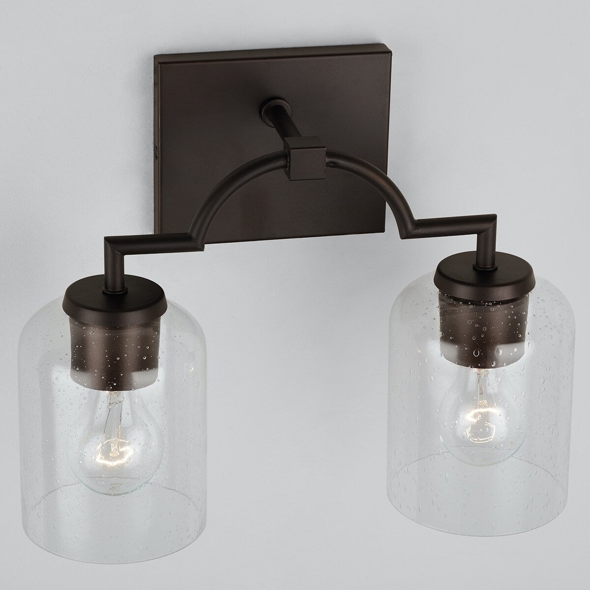 Carter 2-light Bath/ Vanity Fixture w/ Clear Seeded Glass