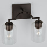 Carter 2-light Bath/ Vanity Fixture w/ Clear Seeded Glass