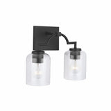 Carter 2-light Bath/ Vanity Fixture w/ Clear Seeded Glass