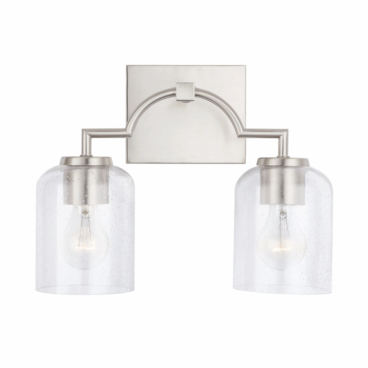 Carter 2-light Bath/ Vanity Fixture w/ Clear Seeded Glass