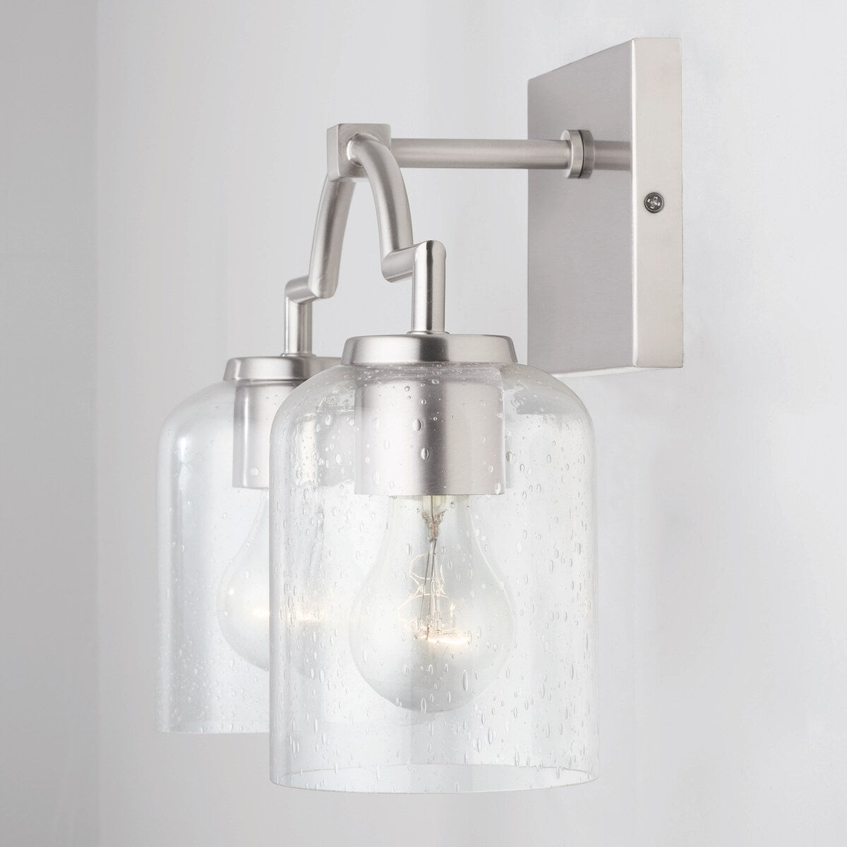 Carter 2-light Bath/ Vanity Fixture w/ Clear Seeded Glass