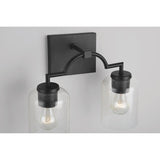 Carter 2-light Bath/ Vanity Fixture w/ Clear Seeded Glass