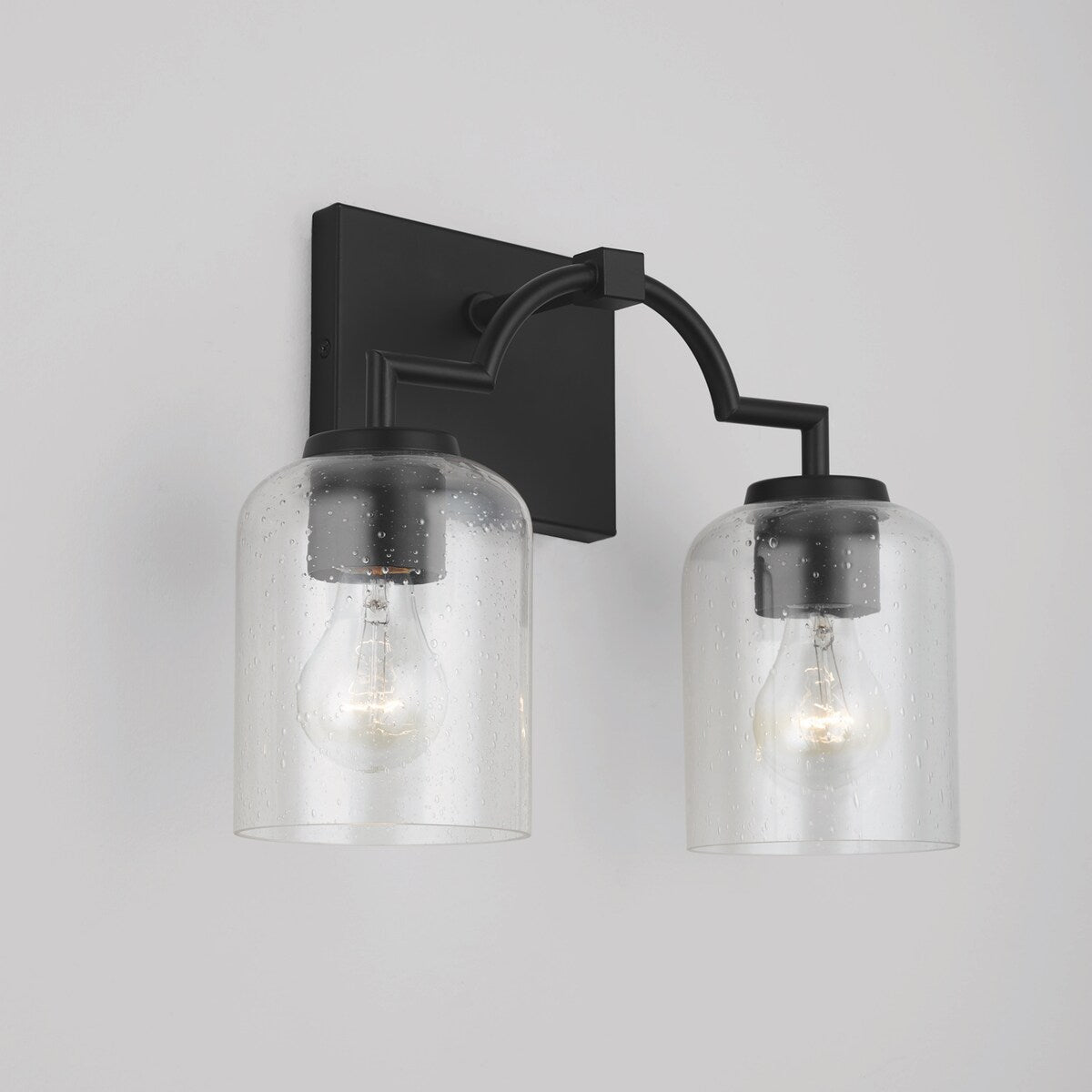 Carter 2-light Bath/ Vanity Fixture w/ Clear Seeded Glass