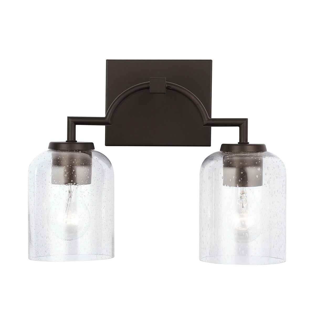 Carter 2-light Bath/ Vanity Fixture w/ Clear Seeded Glass