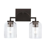 Carter 2-light Bath/ Vanity Fixture w/ Clear Seeded Glass