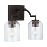 Carter 2-light Bath/ Vanity Fixture w/ Clear Seeded Glass