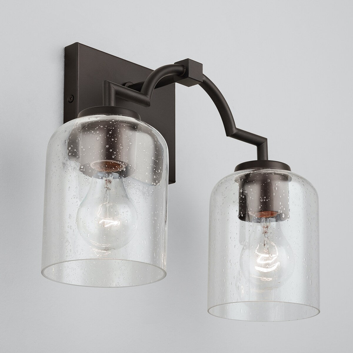 Carter 2-light Bath/ Vanity Fixture w/ Clear Seeded Glass