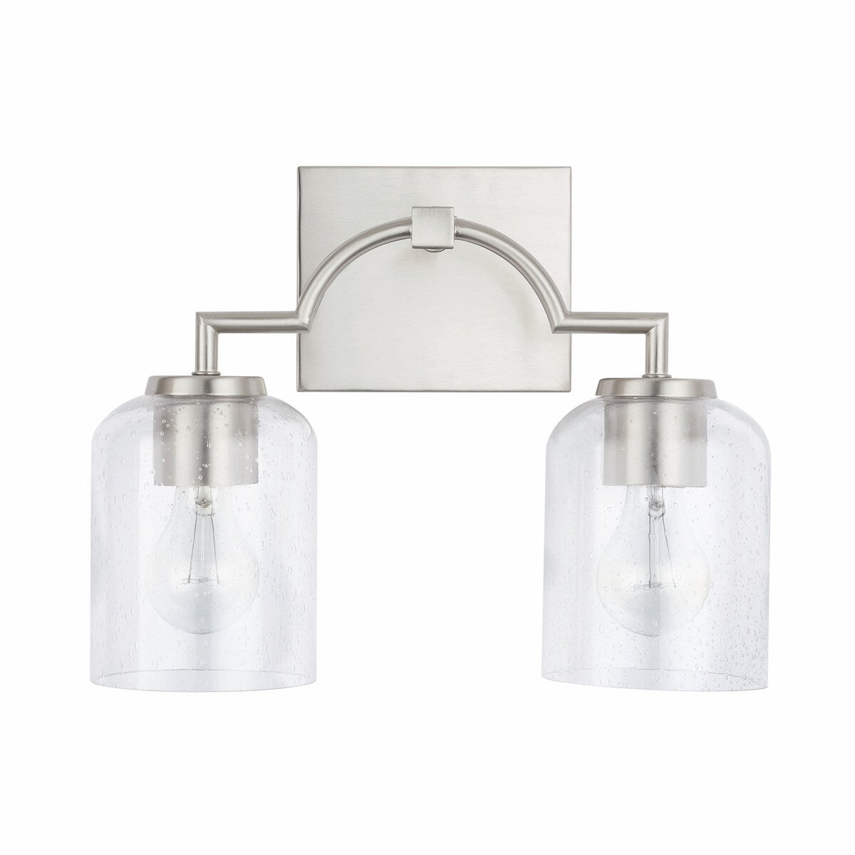 Carter 2-light Bath/ Vanity Fixture w/ Clear Seeded Glass