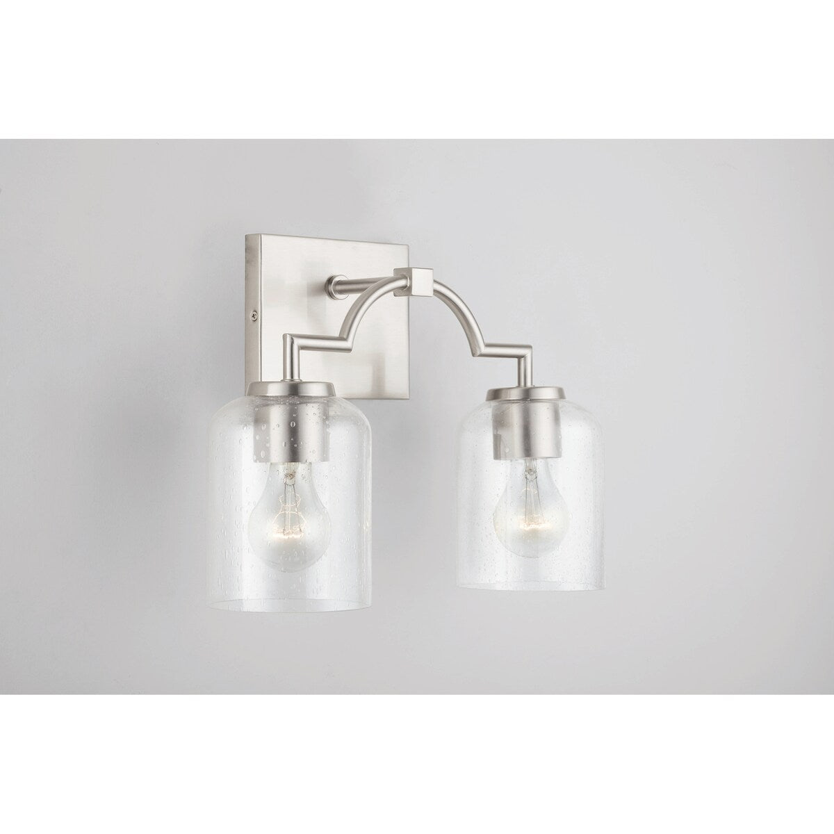 Carter 2-light Bath/ Vanity Fixture w/ Clear Seeded Glass