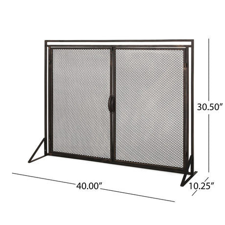 Cartwright Modern Iron Fireplace Screen by Christopher Knight Home - 30.50" H x 40.00" W and is 10.25" D