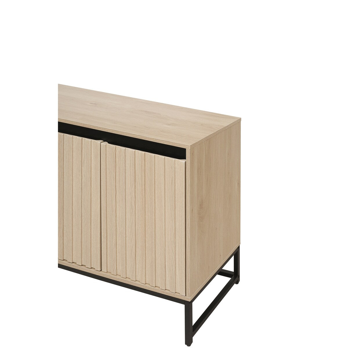 Carved 4 Door Sideboard with LED,Buffet Cabinet Storage Cabinet Modern Coffee Bar Cabinet With Adjustable Shelf