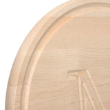 Carved Initial 10 1/2-inch Round Maple Cutting Board - 10.5