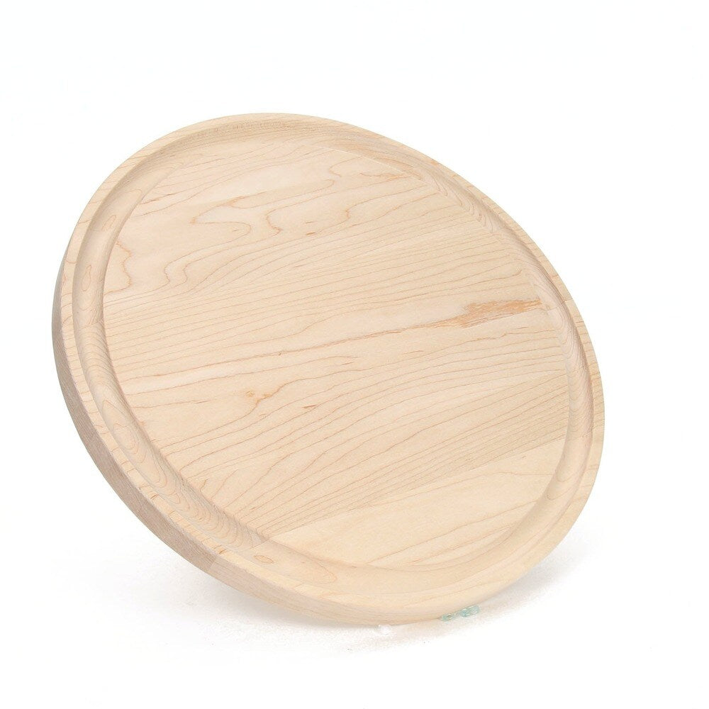 Carved Initial 10 1/2-inch Round Maple Cutting Board - 10.5