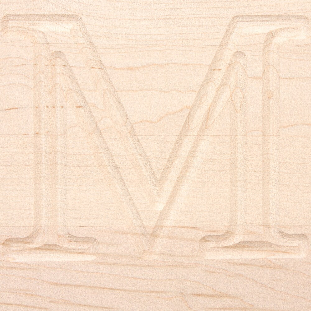 Carved Initial 10 1/2-inch Round Maple Cutting Board - 10.5
