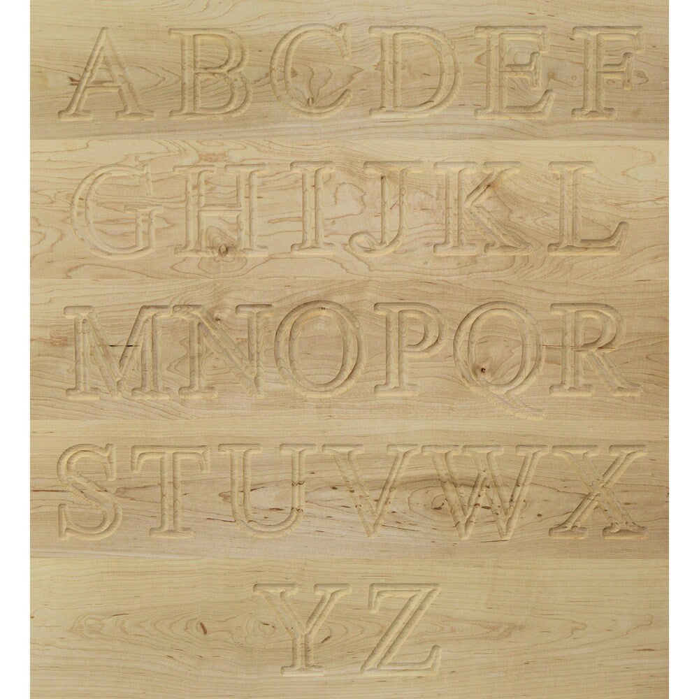 Carved Initial 10 1/2-inch Round Maple Cutting Board - 10.5