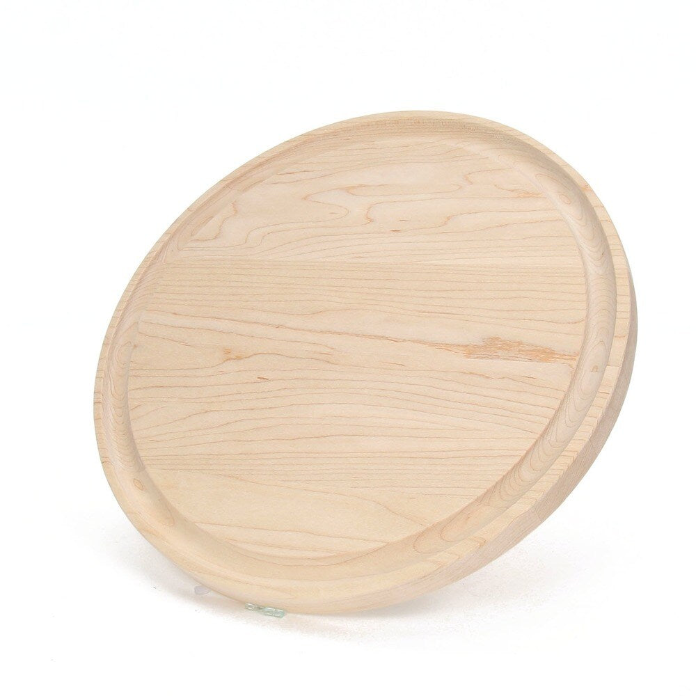 Carved Initial 10 1/2-inch Round Maple Cutting Board - 10.5