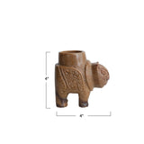 Carved Soapstone Animal Tealight Candle Holder - 4.0"L x 2.5"W x 4.0"H