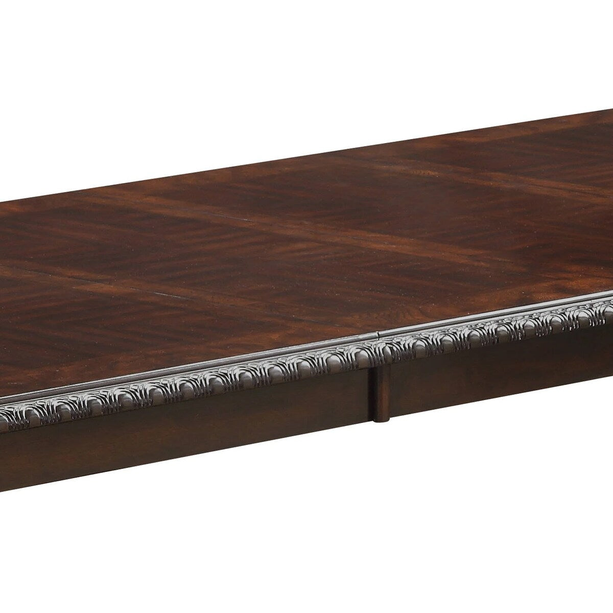Cary 108 Inch Dining Table, Rectangular, Classical Wood Details, Dark Brown